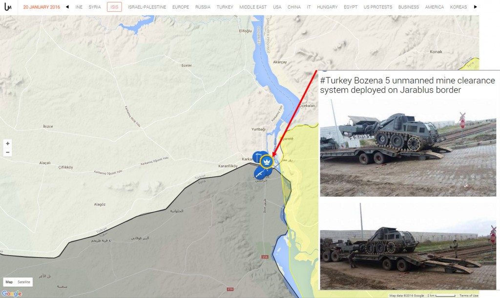 TURKISH ARMED FORCES MINE CLEAR VEHICLES NEAR TURK SYRIAN BORDERS 19012016-1