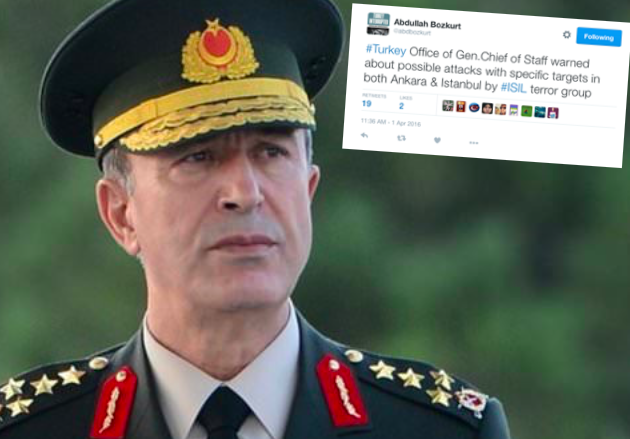 Ο αρχηγός των τουρκικών ΕΔ προειδοποιεί για νέες επιθέσεις σε Άγκυρα και Πόλη!