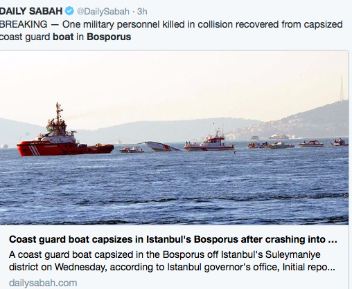 Σύγκρουση πλοίων στο Βόσπορο με έναν νεκρό