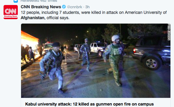 Δώδεκα οι νεκροί από την επίθεση στο Αμερικανικό Πανεπιστήμιο της Καμπούλ