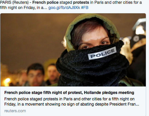 Αστυνομικοί στο δρόμο για 5η μέρα στο Παρίσι! Γιατί διαμαρτύρονται