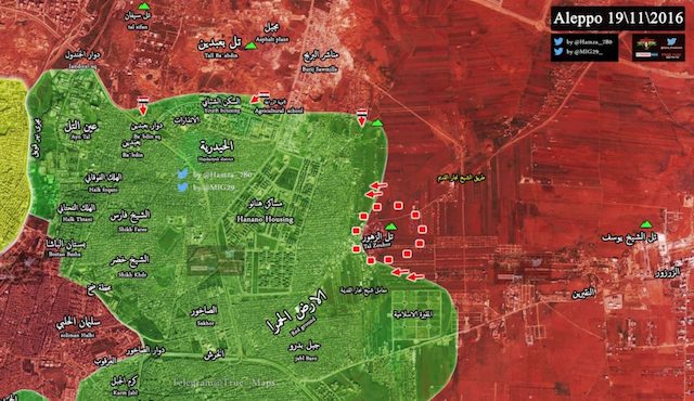 Η προέλαση των δυνάμεων του Άσαντ στο Χαλέπι-Χάρτης