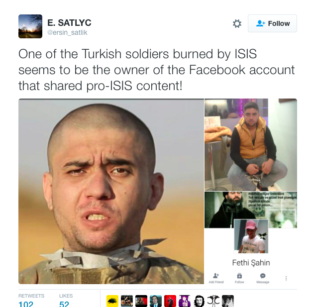 Ο Τούρκος στρατιώτης που έκαψαν οι τζιχαντιστές τους υποστήριζε στο facebook!!!