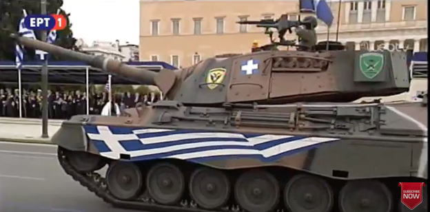 Άρμα μάχης βαμμένο με την ελληνική σημαία! Βίντεο