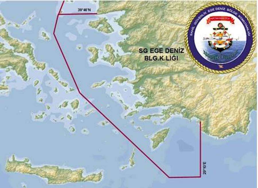 Οι τουρκικοί χάρτες της Διοίκησης Ασφάλειας Ακτών που 