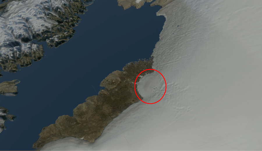 Κρατήρας διαμέτρου 31 χιλιομέτρων κάτω από τους πάγους της Γροιλανδίας