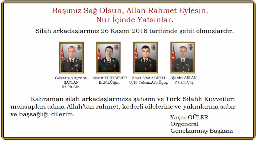 Αυτοί είναι οι 4 νεκροί στρατιωτικοί από τη συντριβή του τουρκικού ελικοπτέρου
