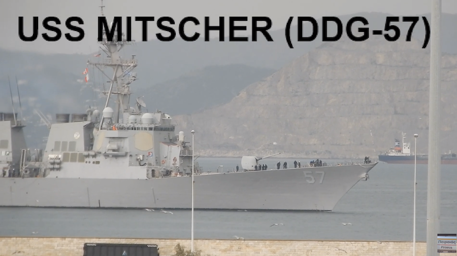 Το αμερικανικό αντιτορπιλικό Alreigh Burke USS Mitscher στον Πειραιά -Βίντεο