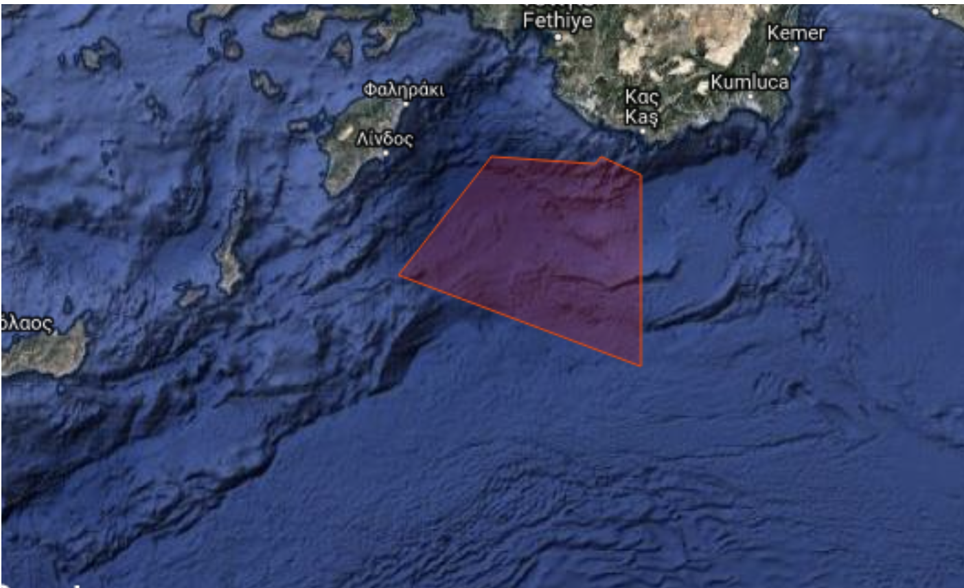 NAVTEX των Τούρκων μεταξύ Ρόδου-Καστελοριζου