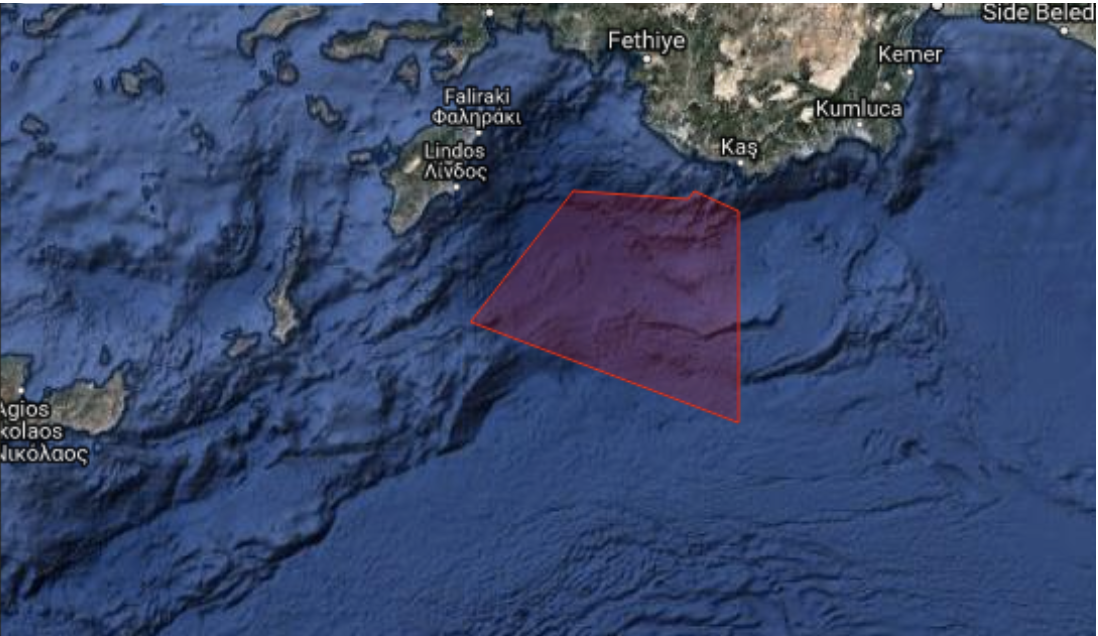 NAVTEX Τούρκων ξανά μεταξύ Ρόδου και Καστελόριζου