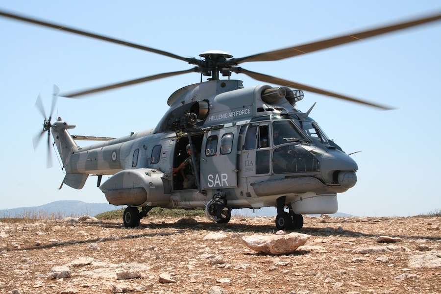 Μεταφορά Πολυτραυματία με Ελικόπτερο Super Puma της ΠΑ