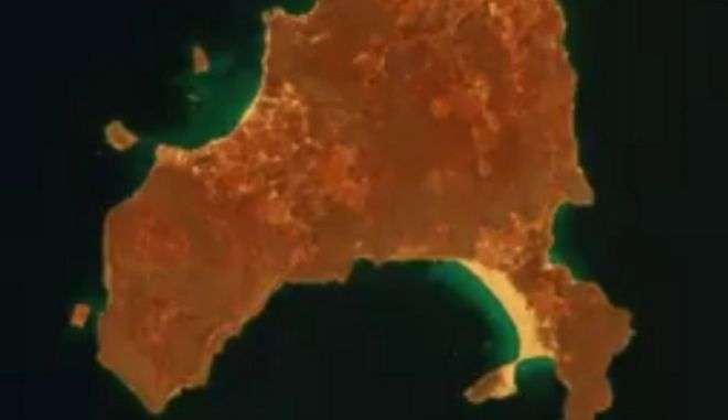 Eλαφόνησος: Η τεράστια καταστροφή από τη φωτιά όπως τη δείχνουν δορυφορικές εικόνες