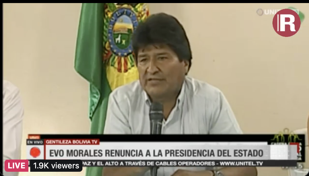 Βολιβία: Ο Μοράλες παραιτήθηκε μετά από απαίτηση του στρατού!
