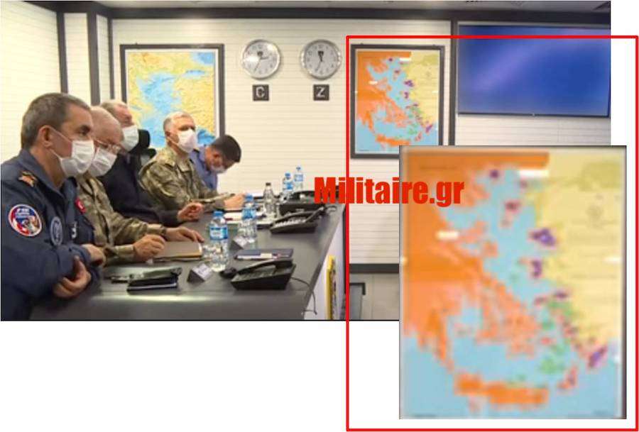 Χάρτης-μήνυμα για τα νησιά μας μέσα στο Κέντρο Επιχειρήσεων του τουρκικού στόλου! Φωτογραφίες