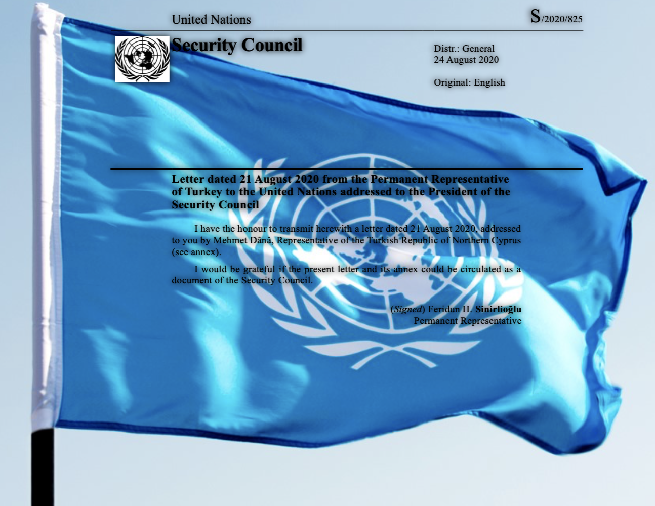 Τα Ηνωμένα Έθνη δέχτηκαν επιστολή από τα κατεχόμενα της Κύπρου μέσω Τουρκίας!!!