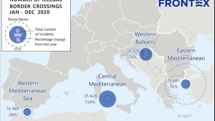 Frontex: Σε χαμηλό 7ετιας η παράτυπη μετανάστευση στην ΕΕ
