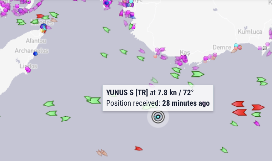 Οι Τούρκοι έβγαλαν το YUNUS στο Καστελλόριζο και τουρκική φρεγάτα είναι κοντά στο Nautical Geo