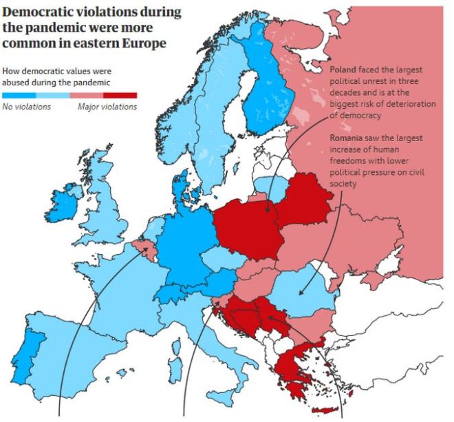Η Ελλάδα στις χώρες με τις περισσότερες παραβιάσεις δημοκρατικών ελευθεριών στην πανδημία!