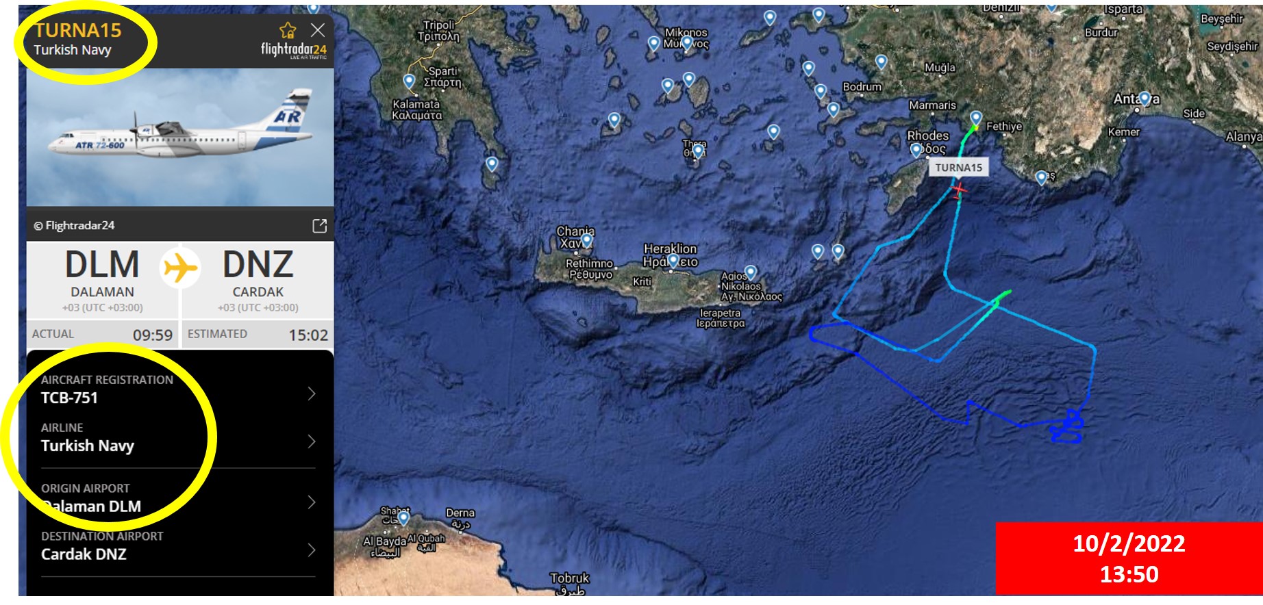 Τουρκικό αεροσκάφος ναυτικής συνεργασίας «σαρώνει» το νοτιοανατολικό Αιγαίο