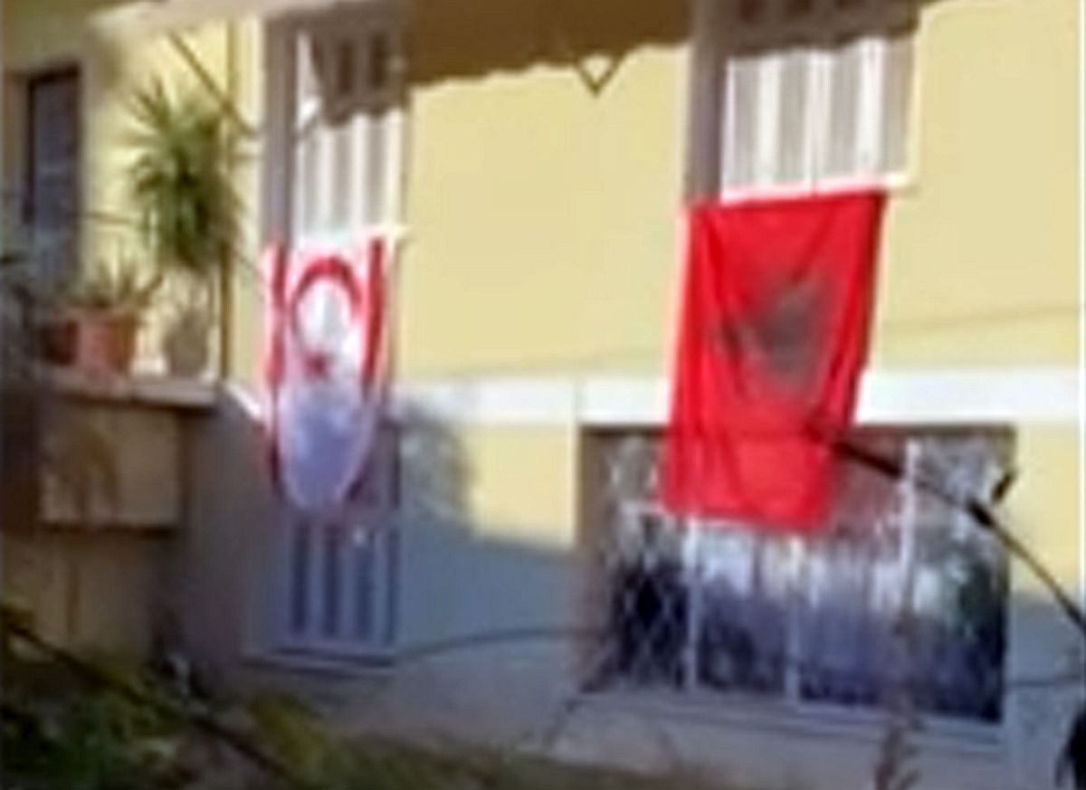 Σημαίες της Αλβανίας και του ψευδοκράτους στου... Παπάγου