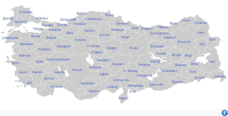 χαρτης τουρκιας ελληνικα ονοματα