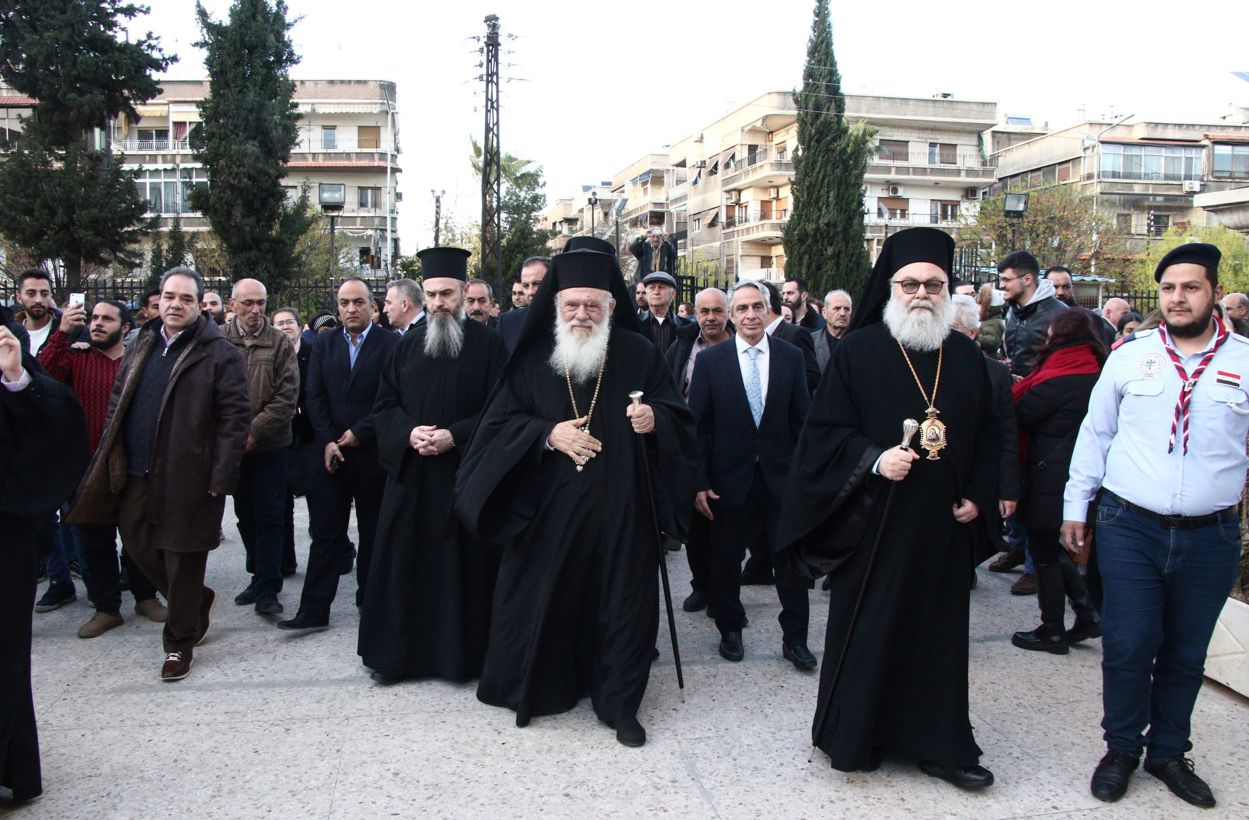 Ο Αρχιεπίσκοπος Ιερώνυμος στη Δαμασκό